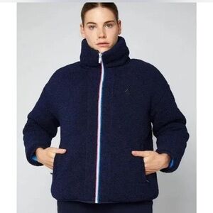 NWT Fourlaps Navy/Blue Reversible Polar Quilted Sherpa Puffer Jacket- XXL | $198